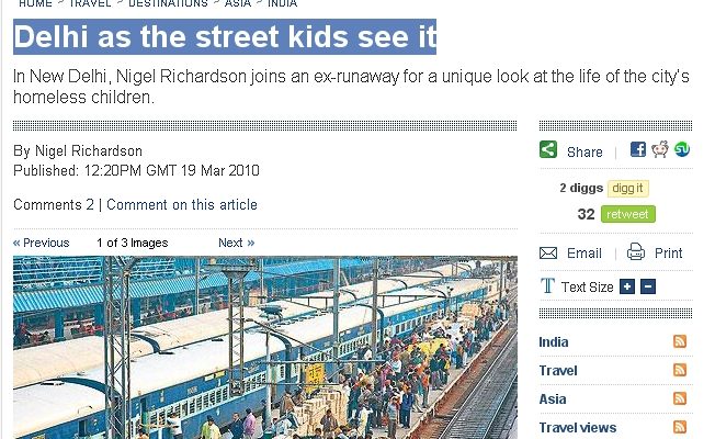 Delhi as the street kids see it